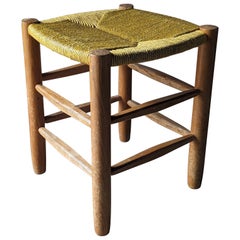 Vintage Charlotte PERRIAND original straw stool N°17 Bauche 