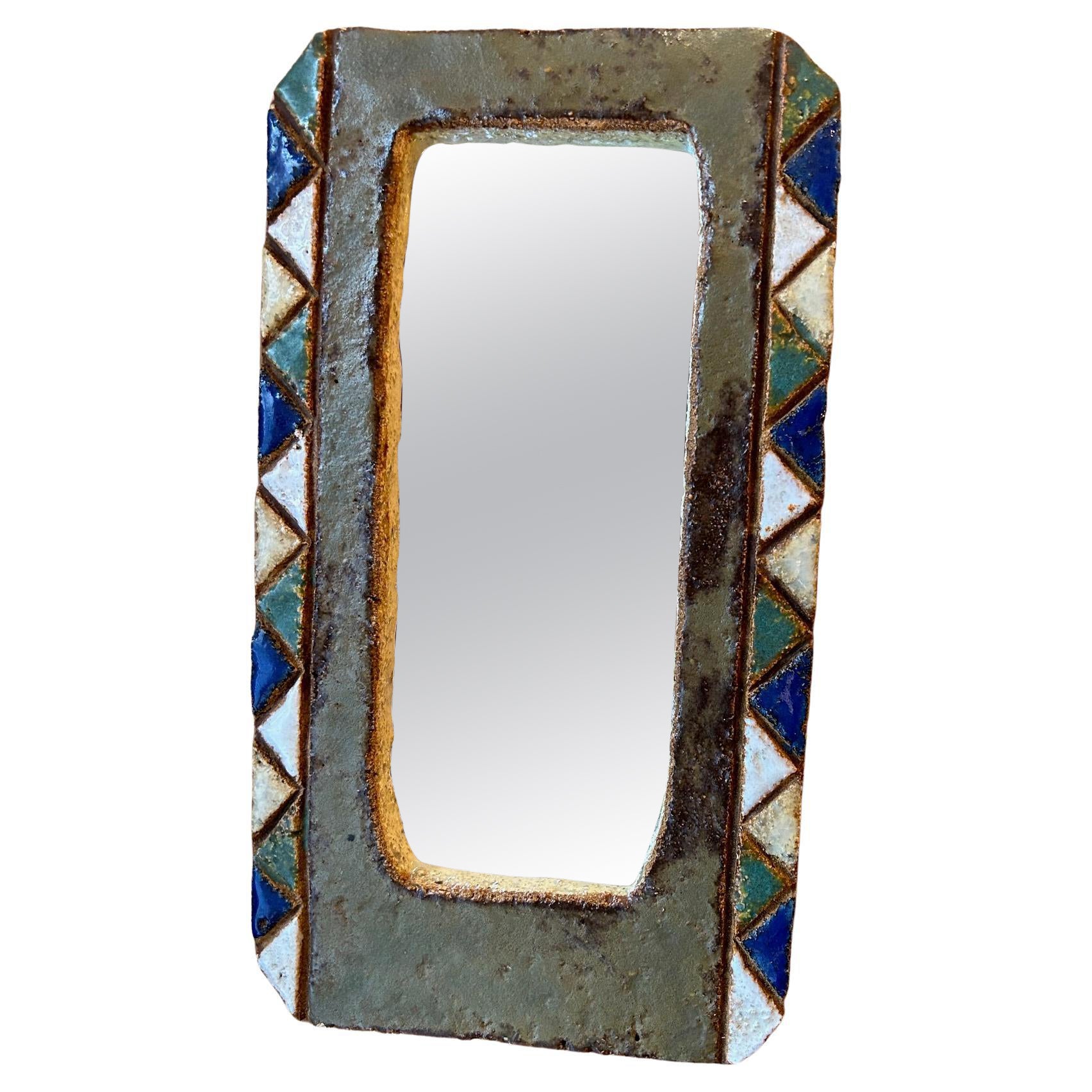 Ceramic Mirror by Les Argonautes, France, 1960's For Sale