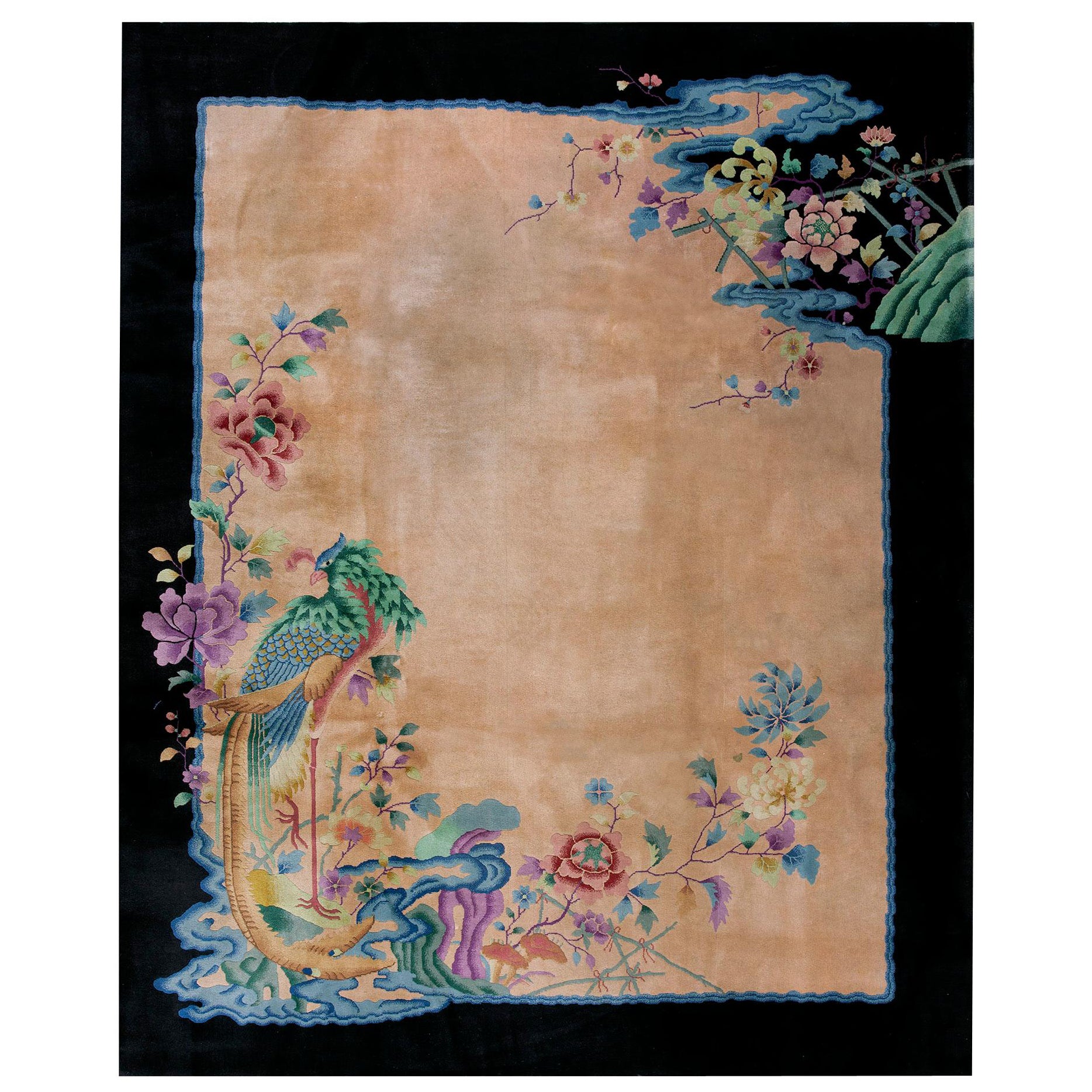 1920s Chinese Art Deco Carpet Made by Nichols Workshop (7'10" x 9'6"-240 x 290 ) For Sale