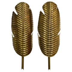 Pair of Tropical Leaf Wall Sconces by Currey & Company 