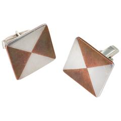 Mexican Vintage Silver and Copper Cuff Links