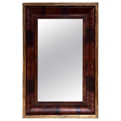 1930s Used Wall Mirror Zebra and Walnut Wood