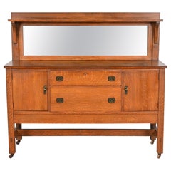 Lifetime Furniture Antique Mission Oak Arts & Crafts Sideboard or Bar Cabinet