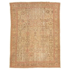 Tapis turc Oushak fait à la main avec un motif floral