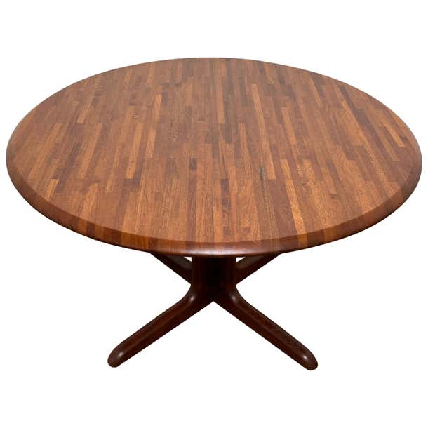 Danish Modern Staved Teak Dining Table Circa 1970s For Sale at 1stDibs