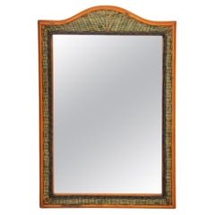 Polychromed Wicker Framed Mirror