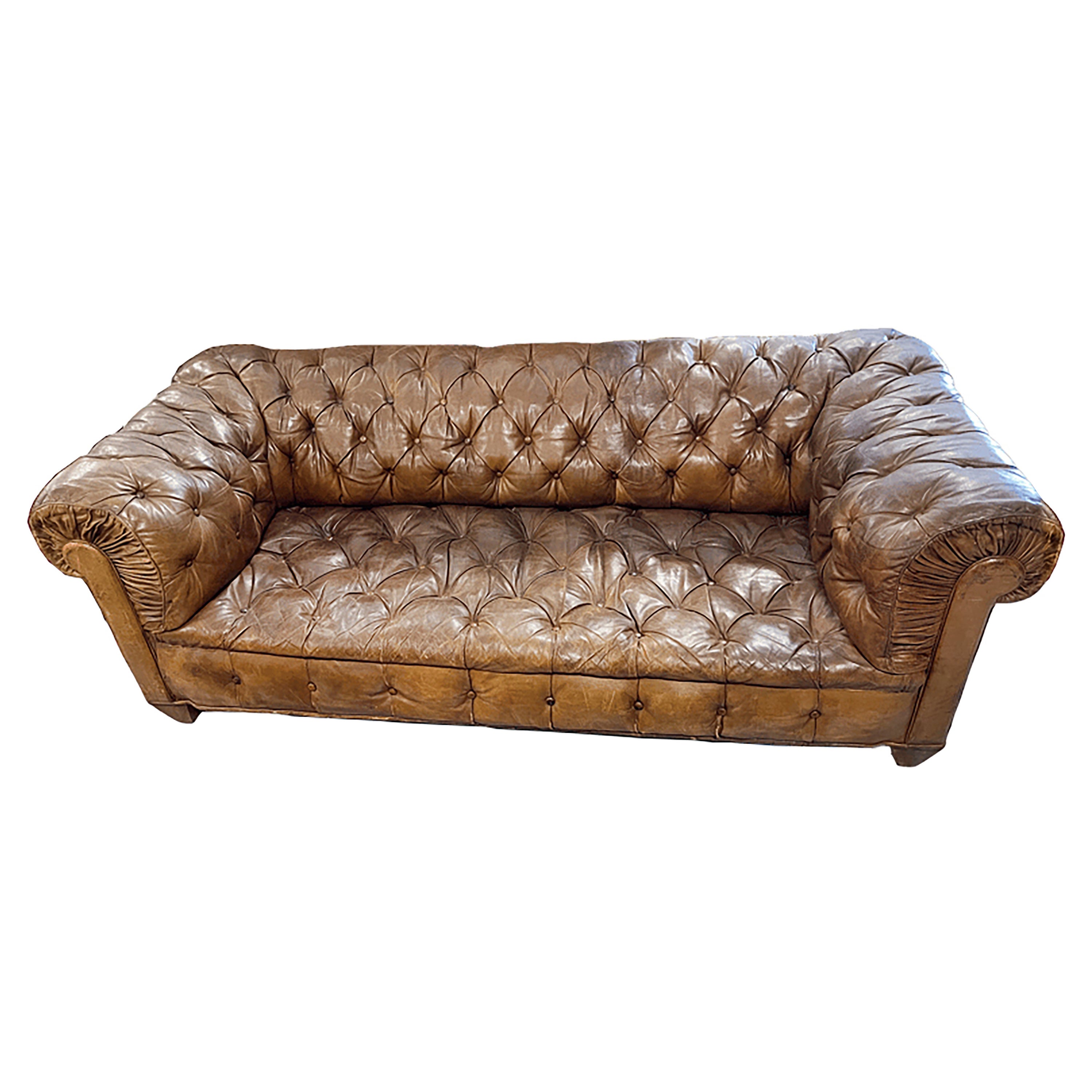 Vintage Tufted Chesterfield Sofa For Sale