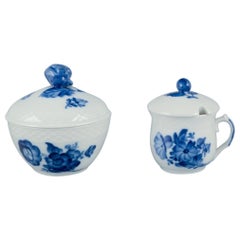 Royal Copenhagen Blue Flower Braided. Sugar bowl and bouillon cup in porcelain.