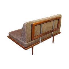 Vintage 1960s Danish Teak Loveseat  Sofa by Peter Hvidt