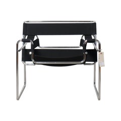 Chaise Wassily de Marcel Breuer pour Gavina / Stendig (toile noire)