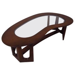 Mid-Century Kidney Shape Coffee Table by Bassett