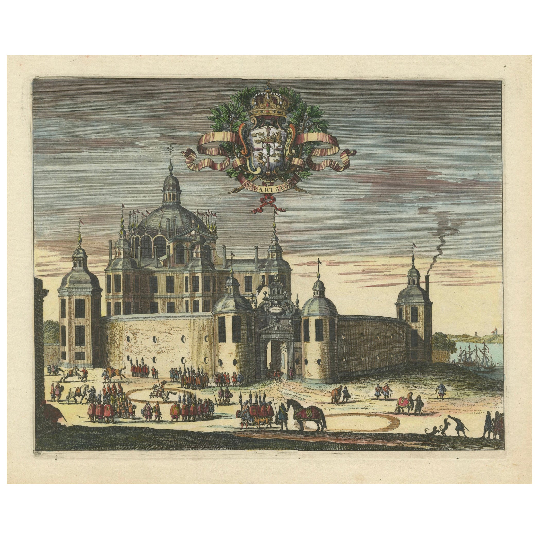 Barocke Majestät: Eine lebendige Versammlung im Schloss Svartsjö in Schweden, 1693 im Angebot