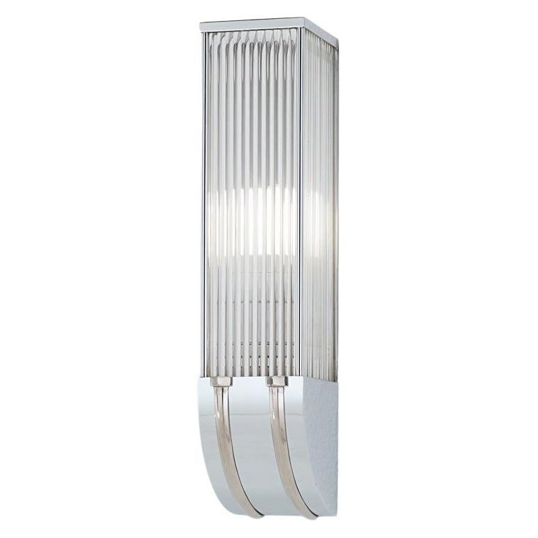 Art Deco Sconce with Nickel Finish For Sale
