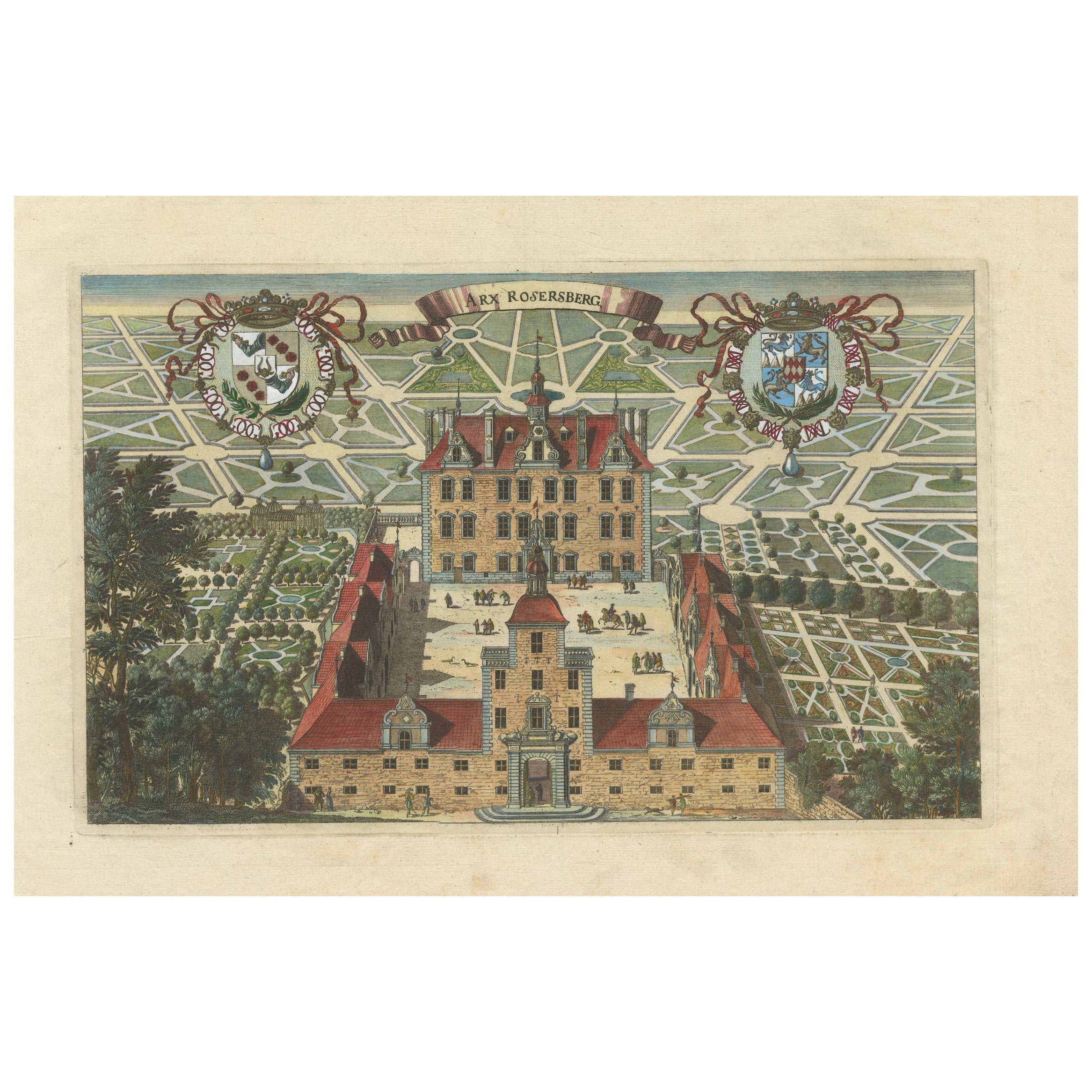 Rosersberg Castle and Gardens in the Swedish Baroque Era, 1690 For Sale