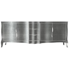 Louise Credenza Art Deco Cabinets in Mid. Hammered White Bronze by Paul Mathieu