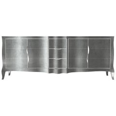 Louise Credenza Art Deco Credenzas in Mid. Hammered White Bronze by Paul Mathieu