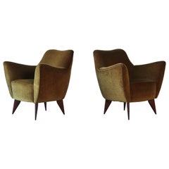 Vintage Pair of Giulia Veronesi Perla Chairs, ISA Bergamo, Italy, 1950s