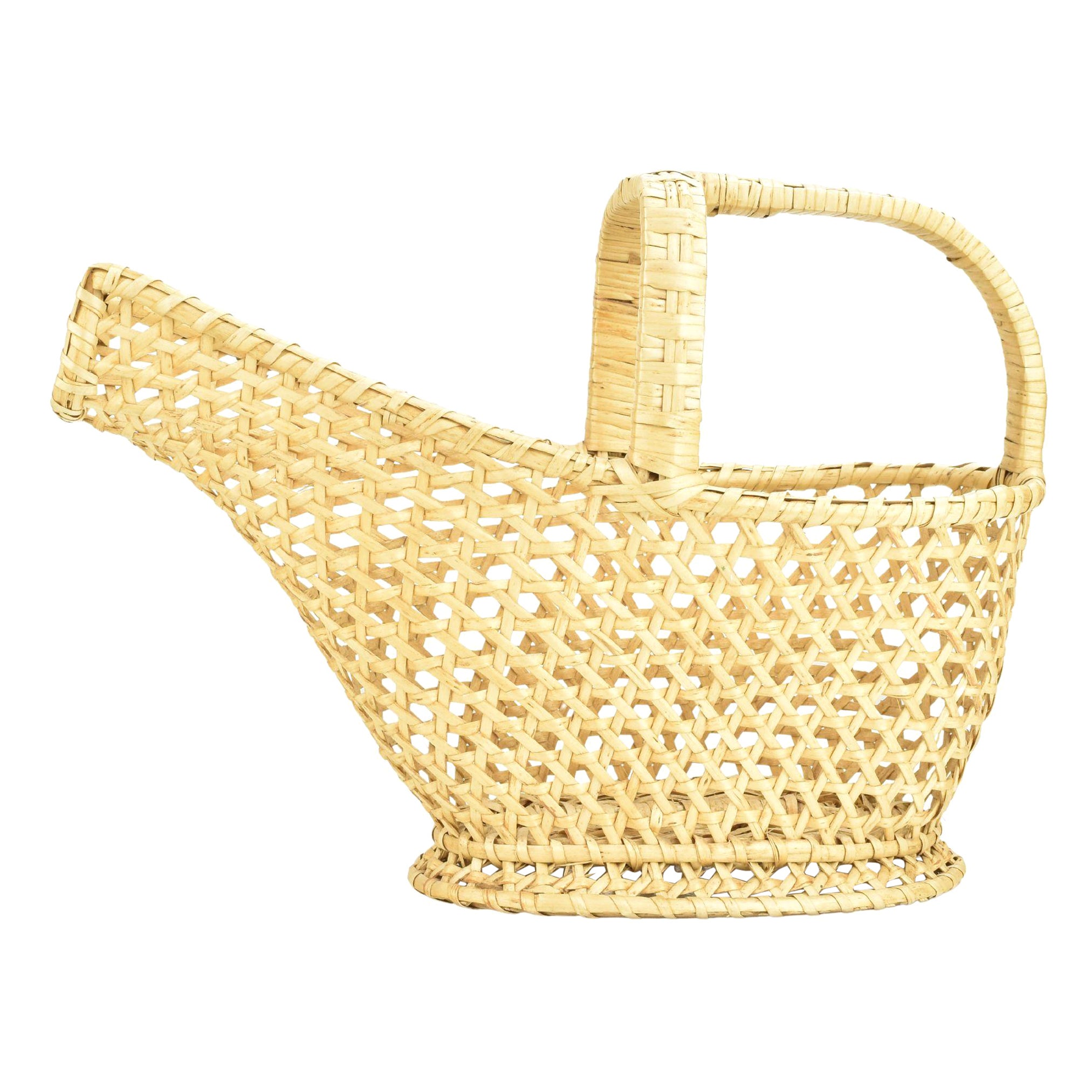 French Wicker Rattan Cane Wine Bottle Holder Caddy Mid Century 1960s For Sale