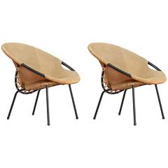 Vintage Two Cocktail Chairs Attributed to Auböck, Vienna, 1950