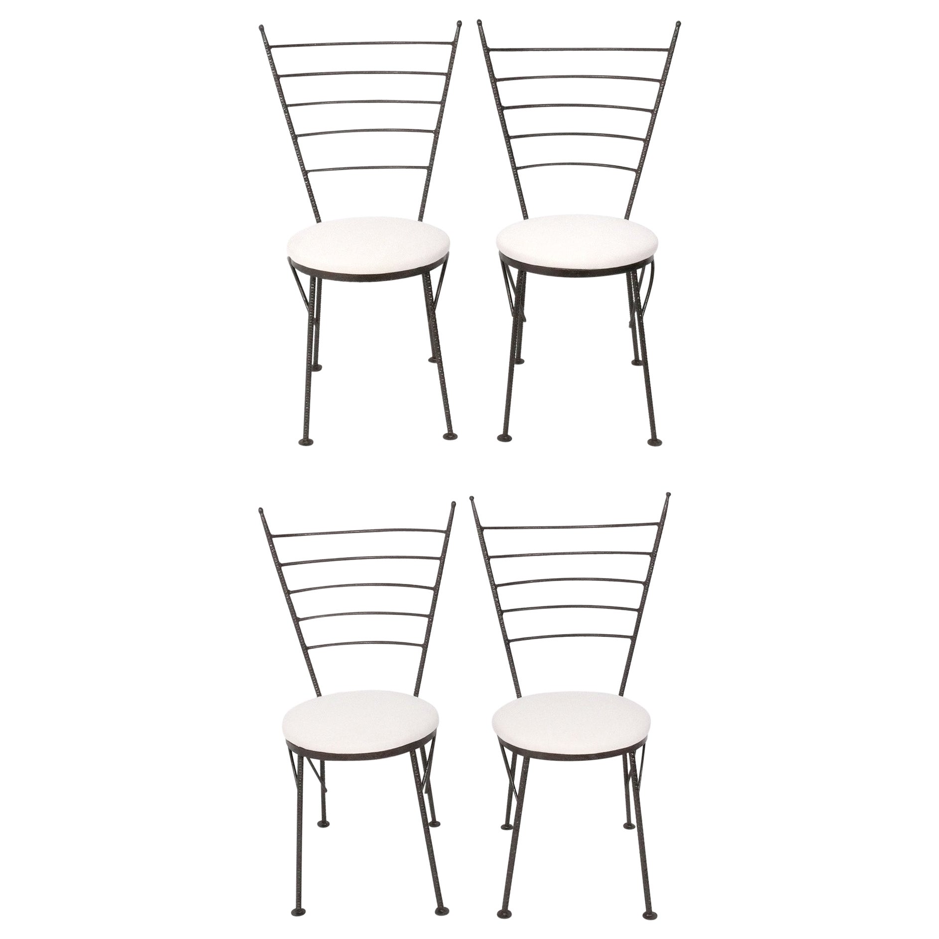 Set of Four Sculptural Dining Chairs in the Manner of Diego Giacometti