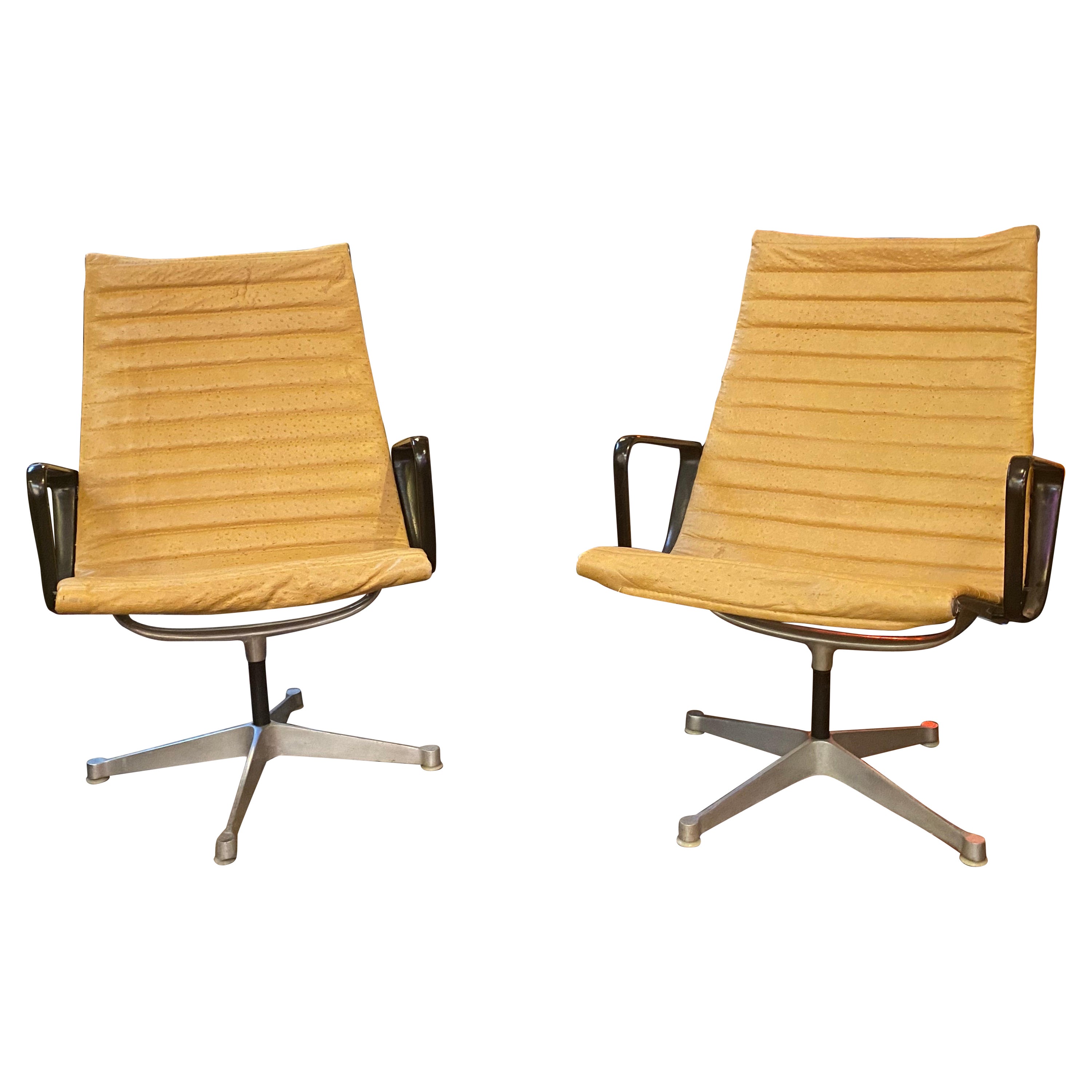 Mid Century Modern Eames Swivel Chairs - Pair For Sale