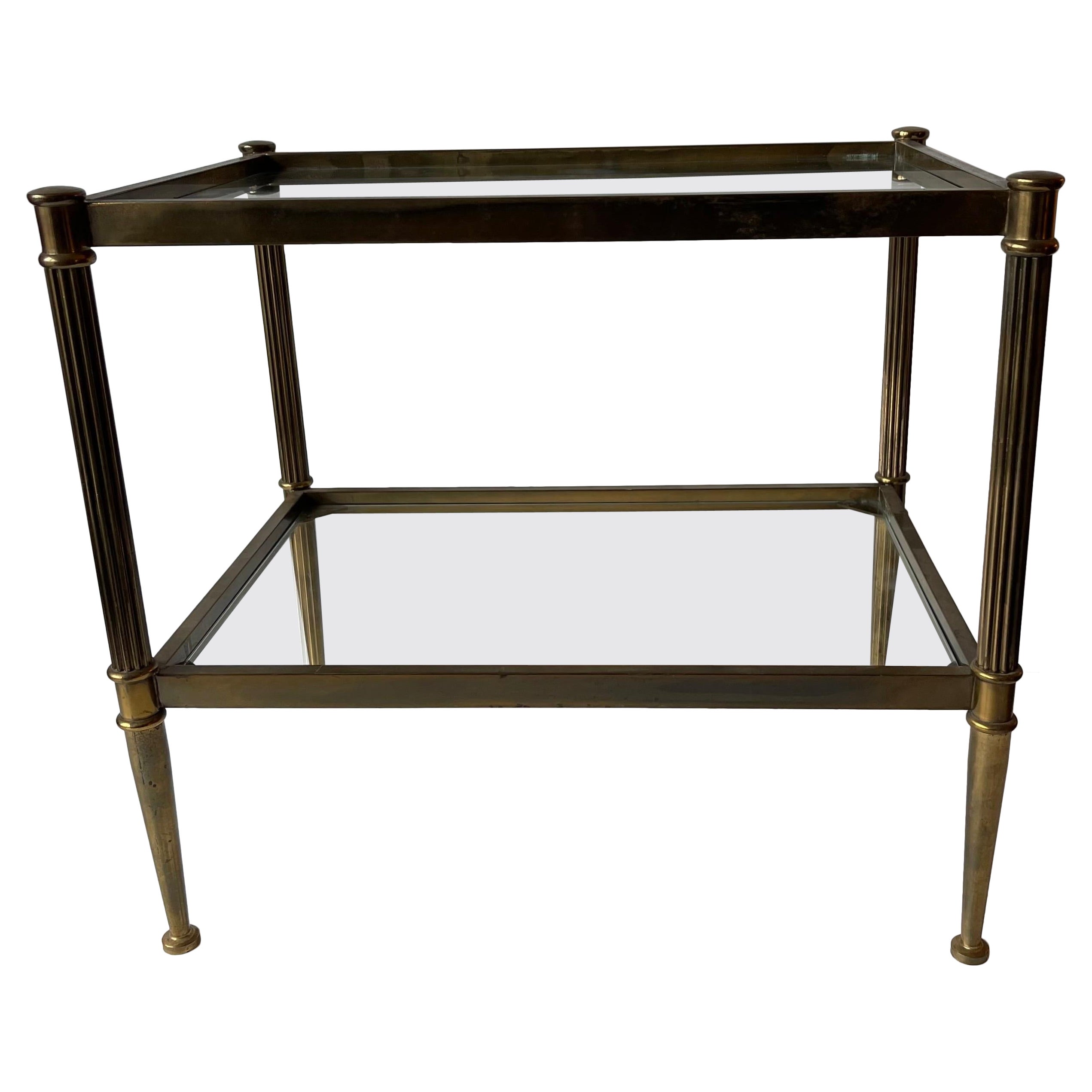 French Brass Maison Ramsay Style Two Tier Petite Side Table
