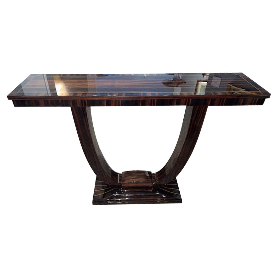 Art Deco French Console in Macassar For Sale