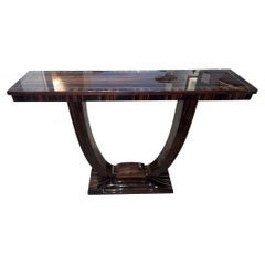 Vintage Art Deco French Console in Macassar