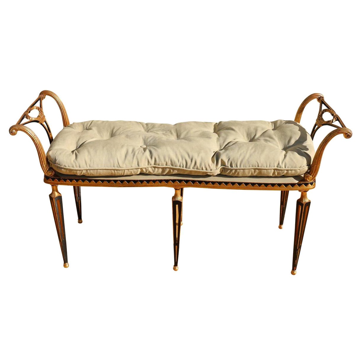 Vintage 1960’s Hollywood Regency Style Bench by Palladio For Sale