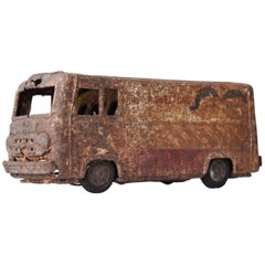 Vintage Japanese Old Rusty Car 1950s-1980s / Figurine Object Wabi Sabi
