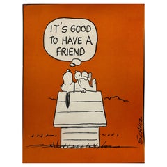 Original Retro Poster, SNOOPY 'It's Good To Have A Friend' Circa 1958