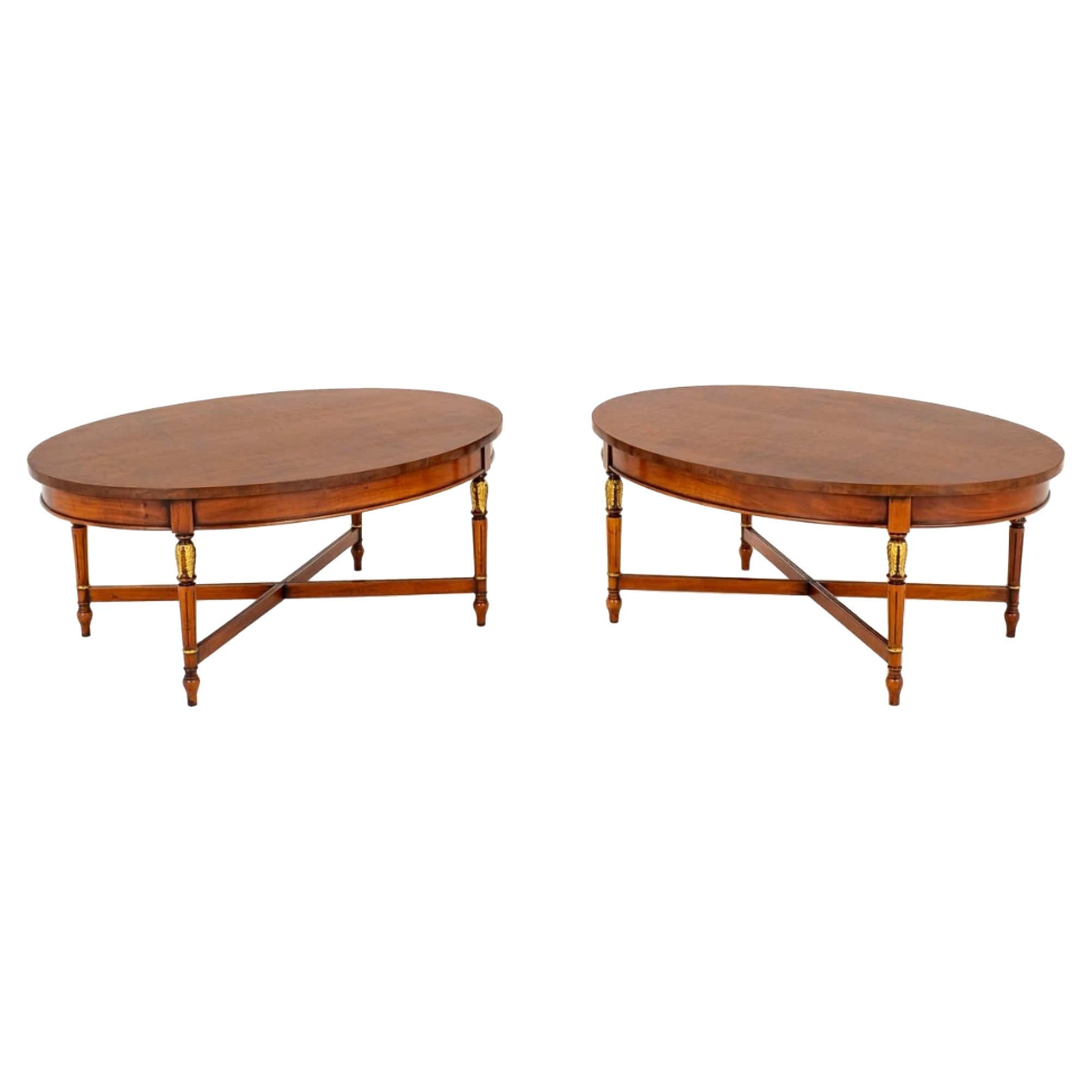 Pair Regency Coffee Tables Walnut Interiors For Sale