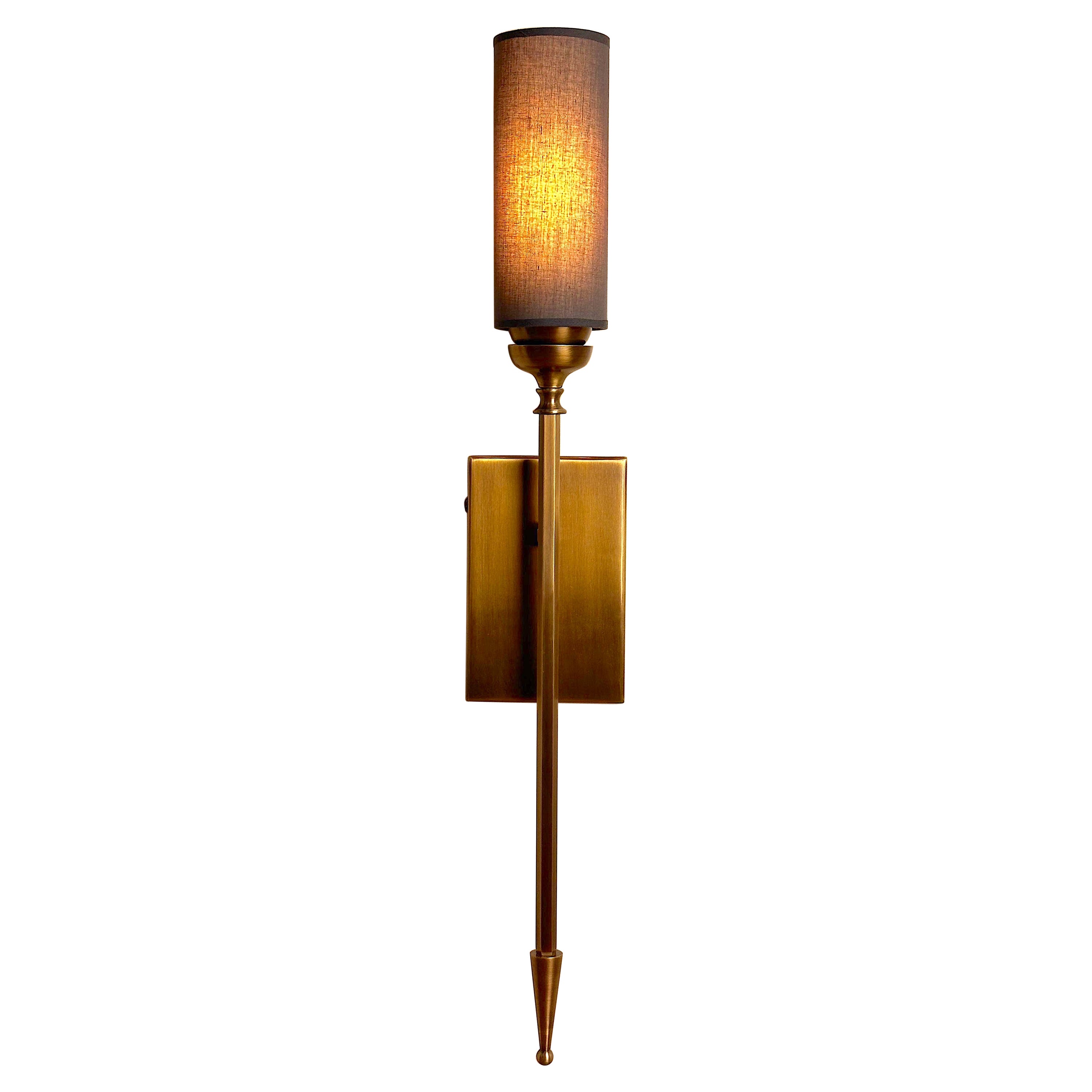 Sagovia Shade Brass Wall Sconce in Mid-Century Modern Style