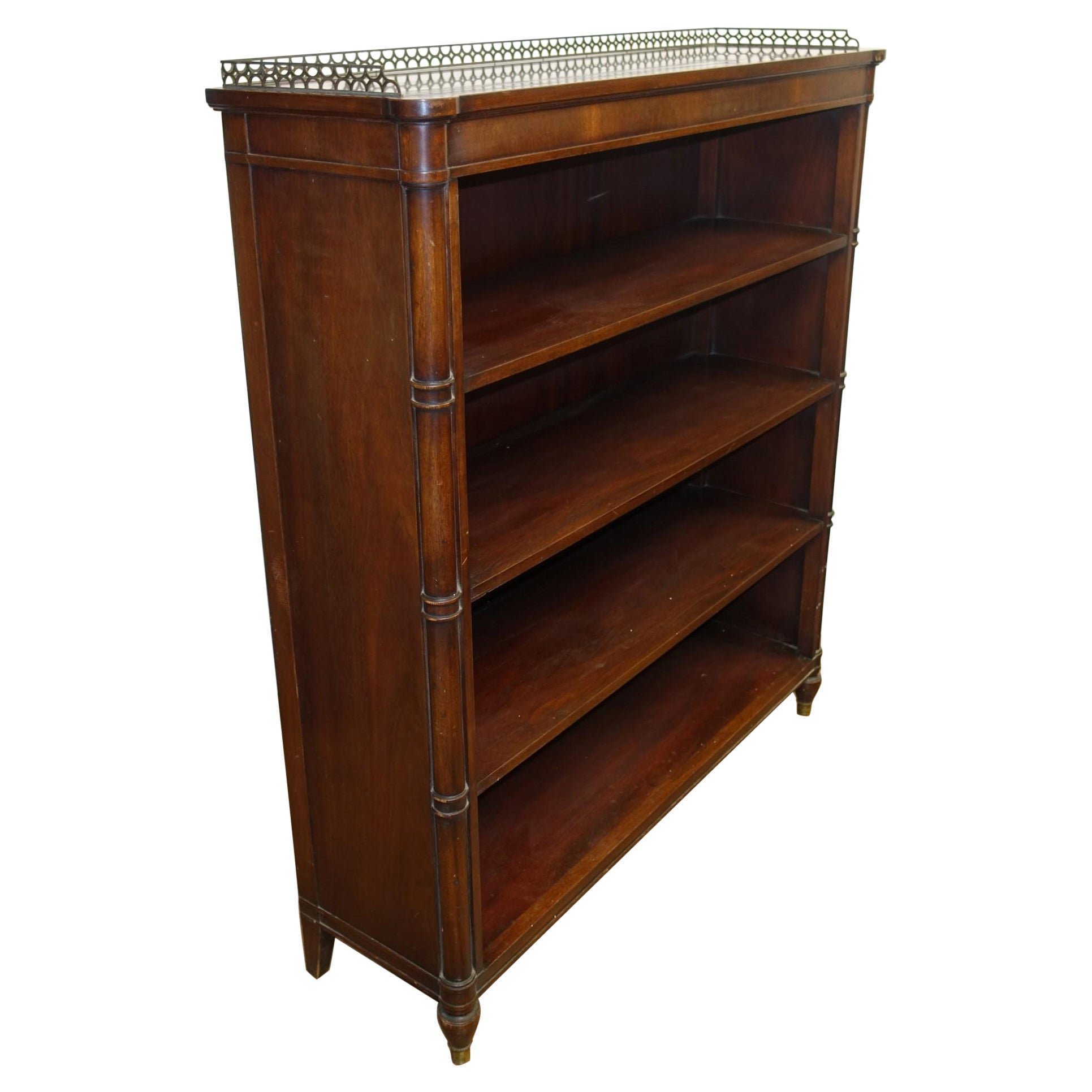 Regency Revival Open Front Bookcase Bamboo For Sale