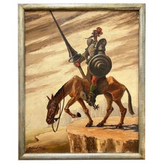 Art Deco Painting "Don Quixote de la Mancha" by Roland Paris