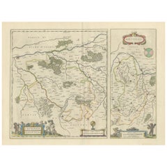 Loudun et Mirebeau : Un chef-d'œuvre cartographique de la France du XVIIe siècle par Blaeu