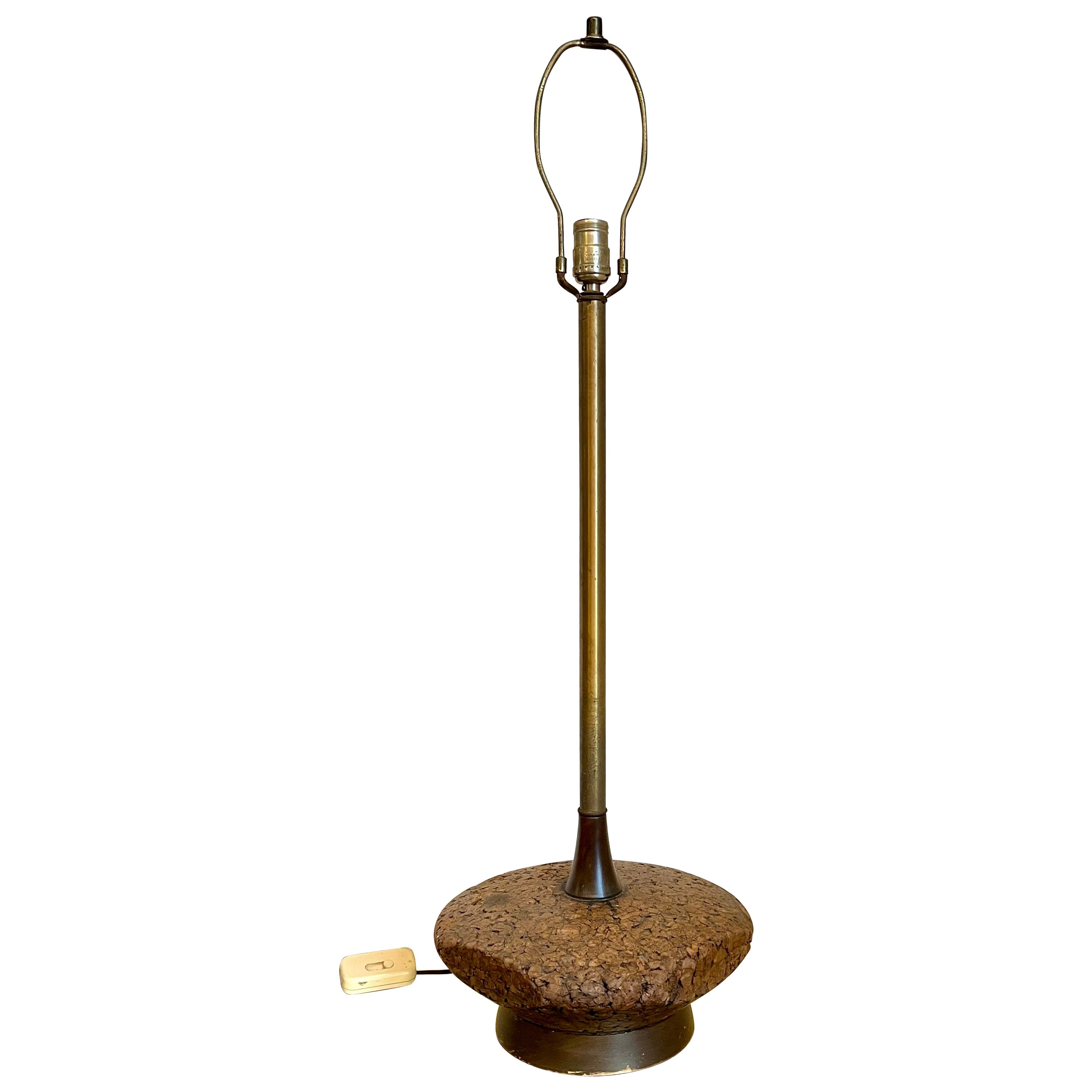 Danish Modern Cork Lamp Lynard of California and Septor For Sale