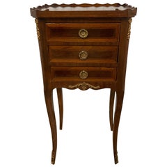 Petite French Louis XV Style Three Drawer Chest / Side Table