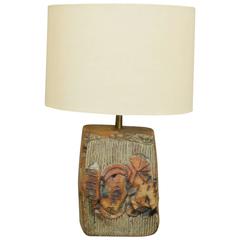 French Midcentury Vallauris Sandstone Modernist Table Lamp, Unic Piece 12