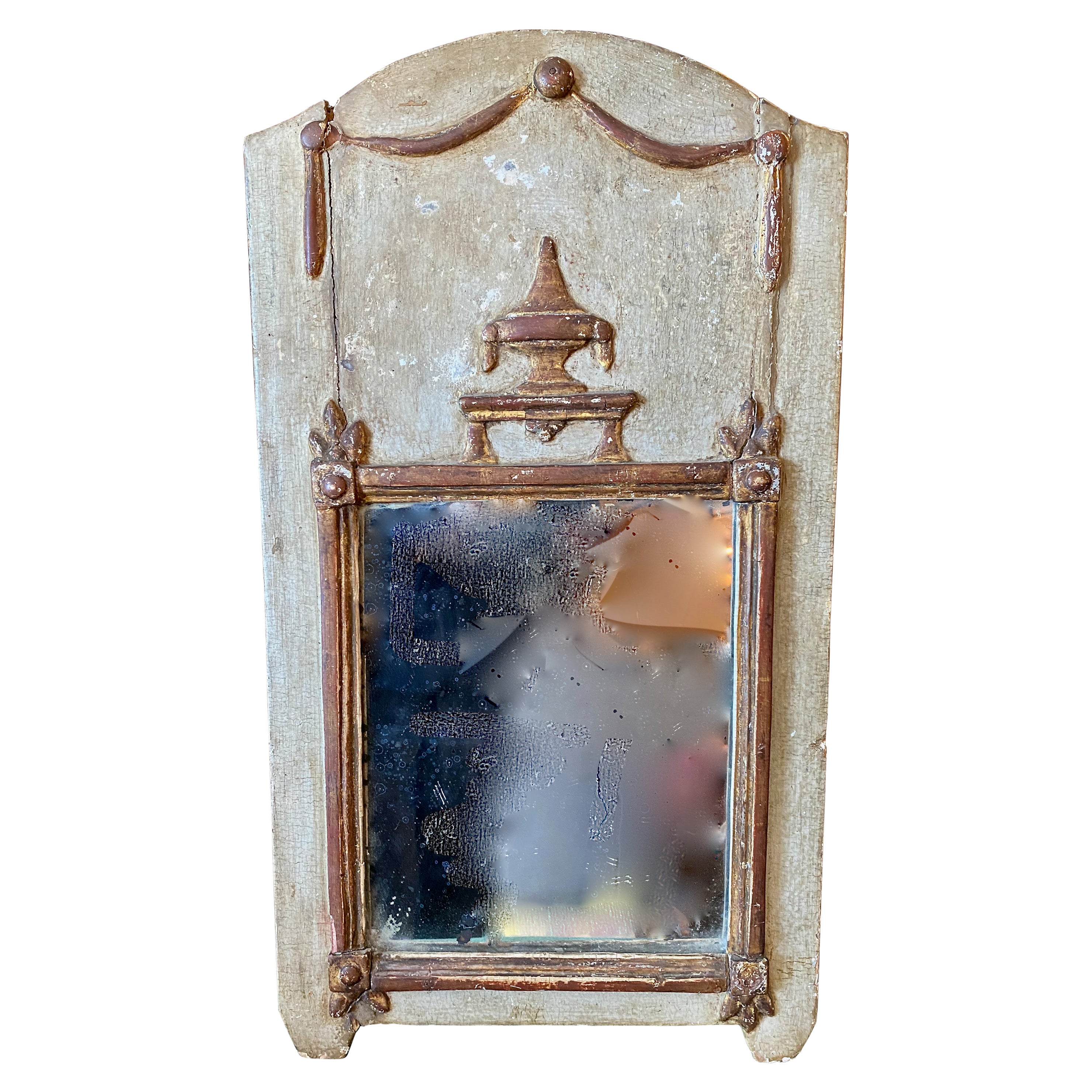 Small 18th Century Neoclassical Marriage Mirror For Sale