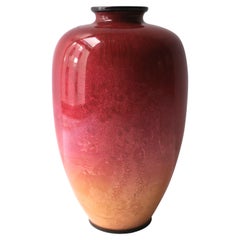 Antique Japanese Meiji Ginbari Cloisonne Enamel Vase