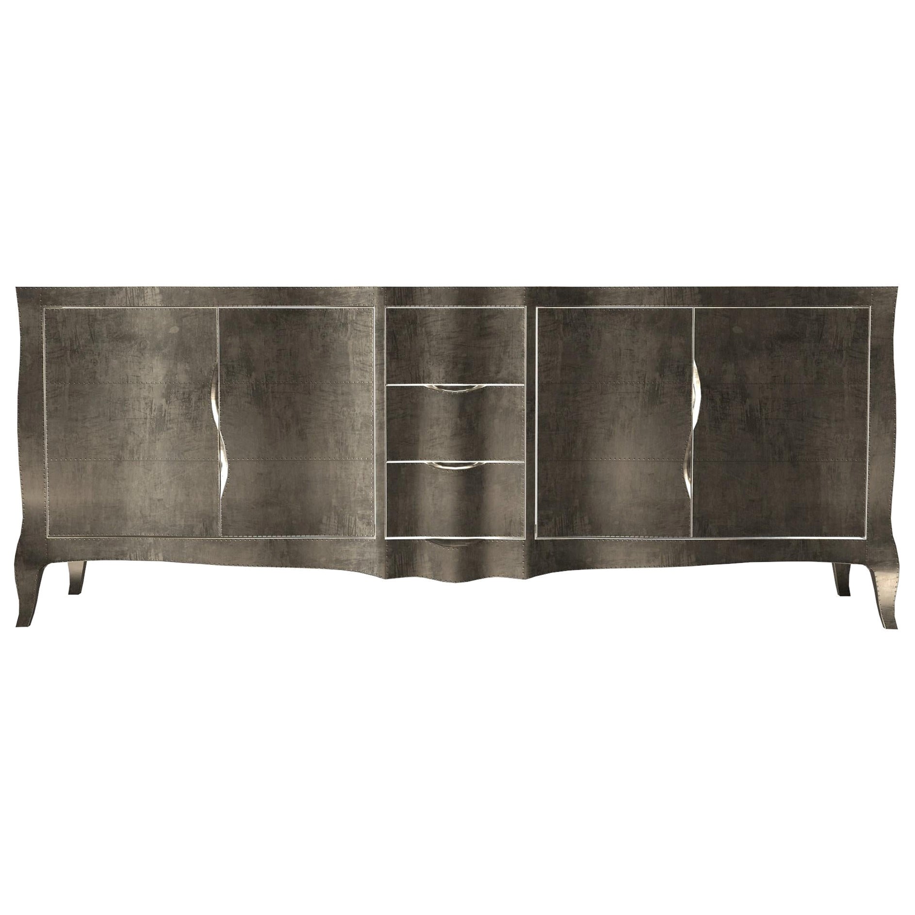 Louise Credenza Art Deco Buffets in Smooth Antique Bronze by Paul Mathieu