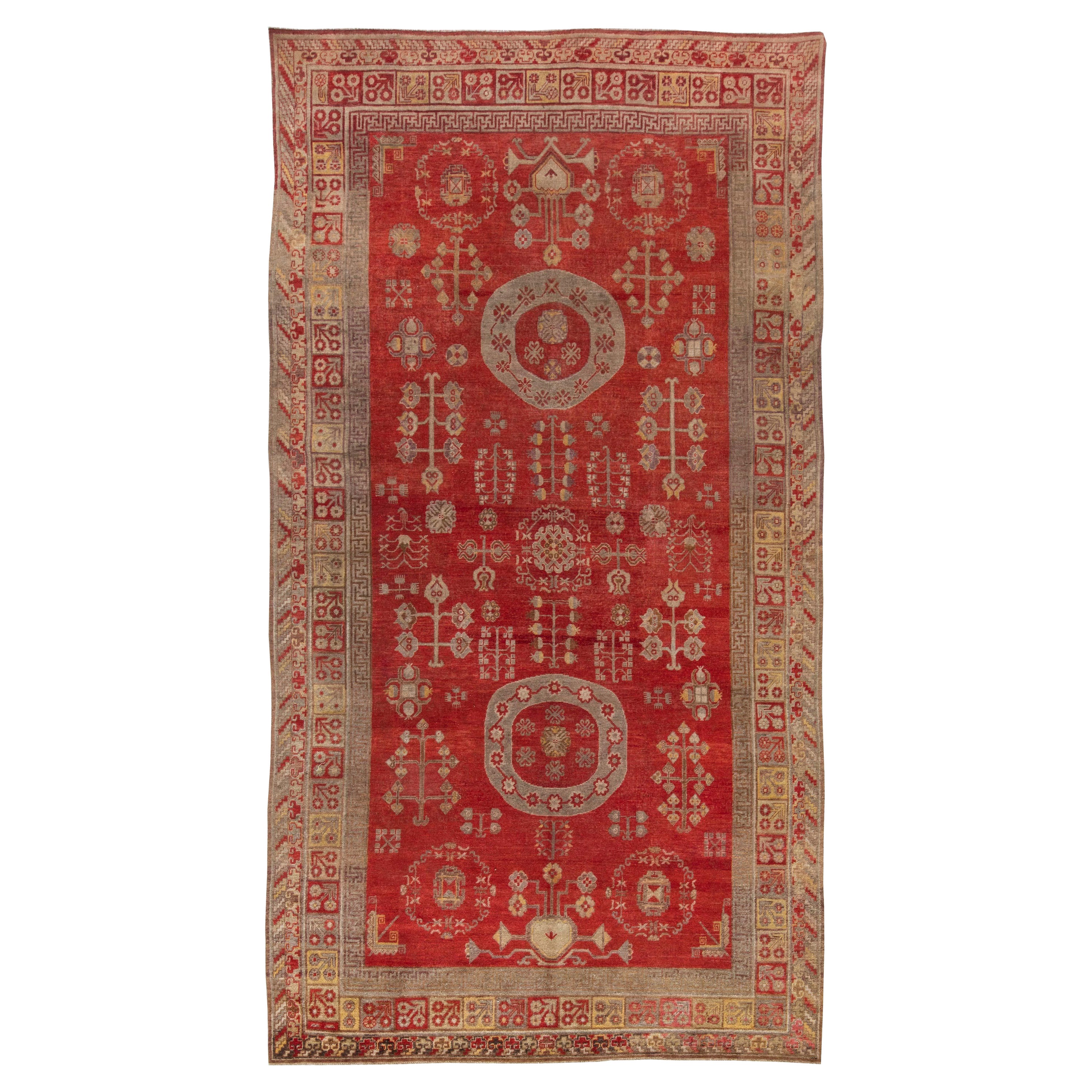 Vintage Samarkand Khotan Hand Knotted Wool Rug For Sale