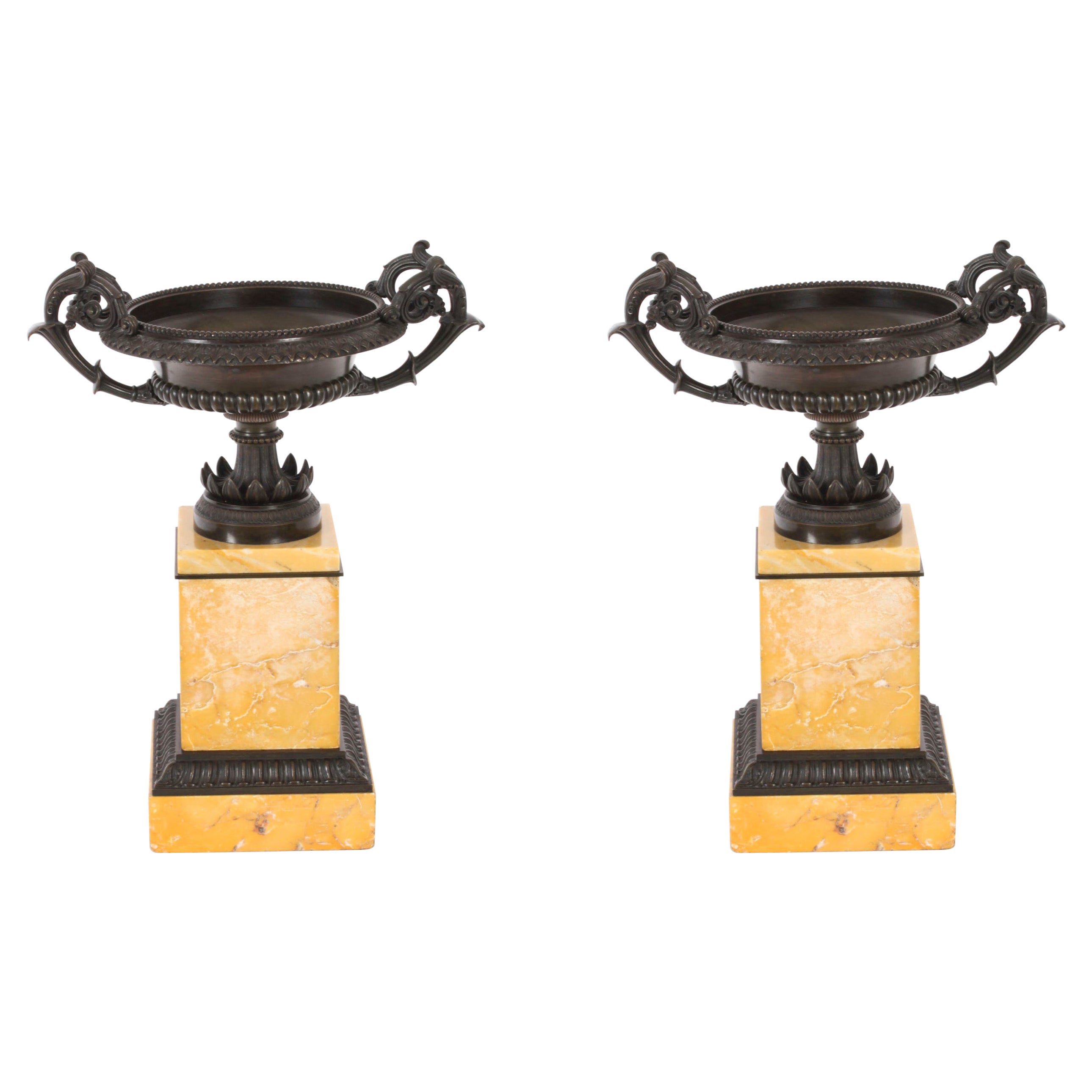 Ancienne paire d'urnes Campana Grand Tour italienne 19ème siècle