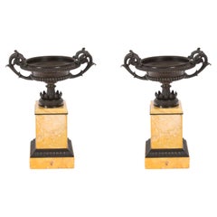Vintage Pair Italian Grand Tour Campana Urns 19th Century