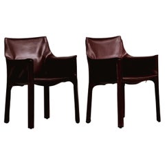 Vintage Mario Bellini "CAB 413" Dining Chairs for Cassina, 1977, Set of 2