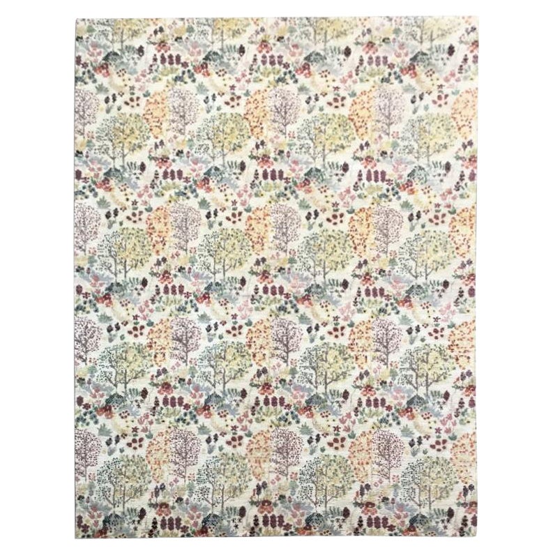 Mehrfarbiger abstrakter Teppich. Seide und Wolle. 3,00 x 2,50 m