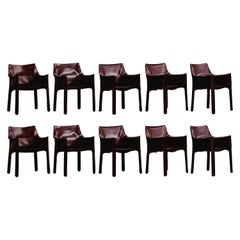 Chaises de salle à manger CAB 413 de Mario Bellini pour Cassina, 1977, lot de 10