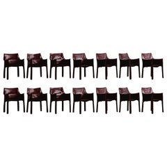 Mario Bellini "CAB 413" Chairs for Cassina in Bordeaux, 1977, Set of 14