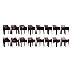 Mario Bellini "CAB 413" Chairs for Cassina in Bordeaux, 1977, Set of 16